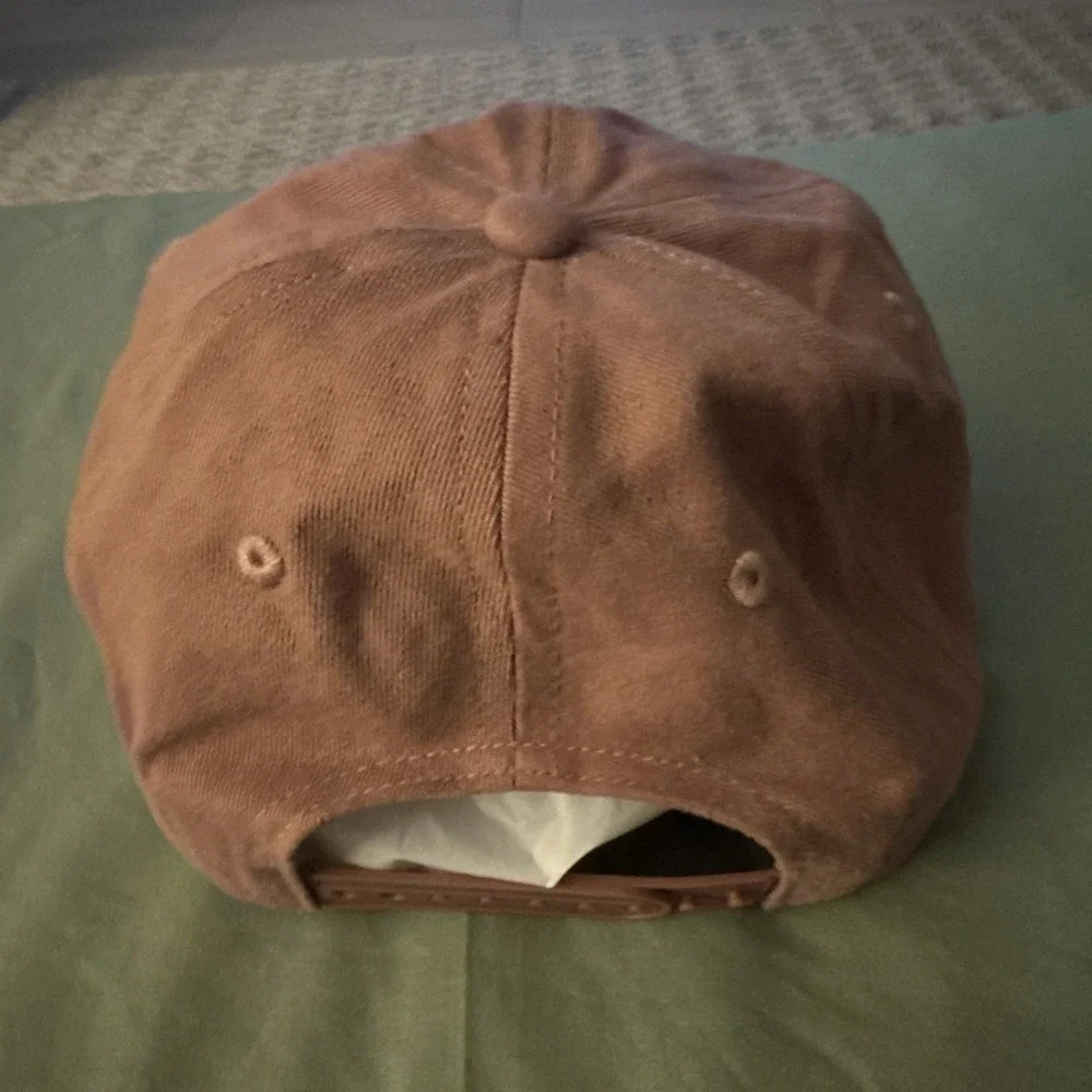 True Religion Logo Strapback Baseball Hat Pink Dusty Rose Y2K